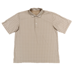 3/$20 George Tan & White Square Design Polo Shirt